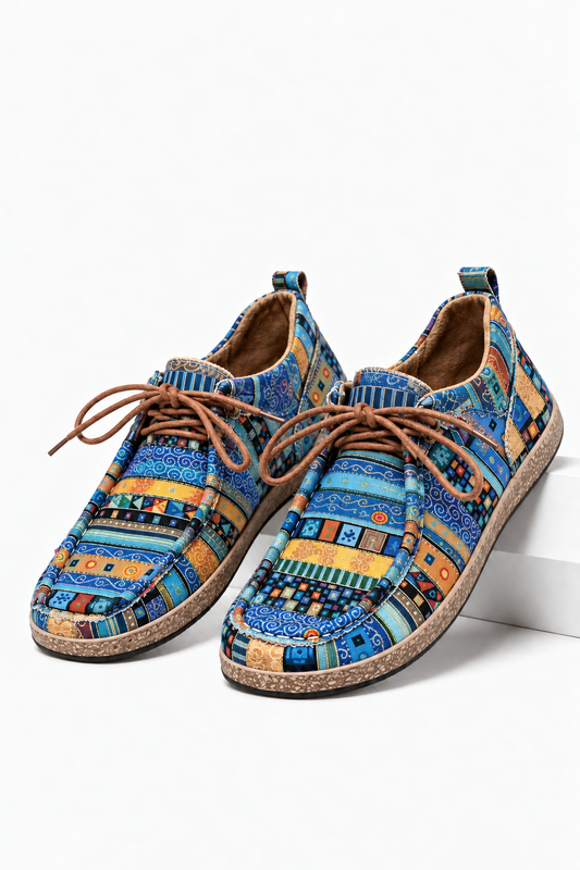 Boho-Loafer mit Schnürung