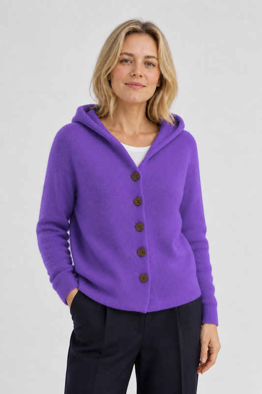 Feiner Cardigan mit Hoodie