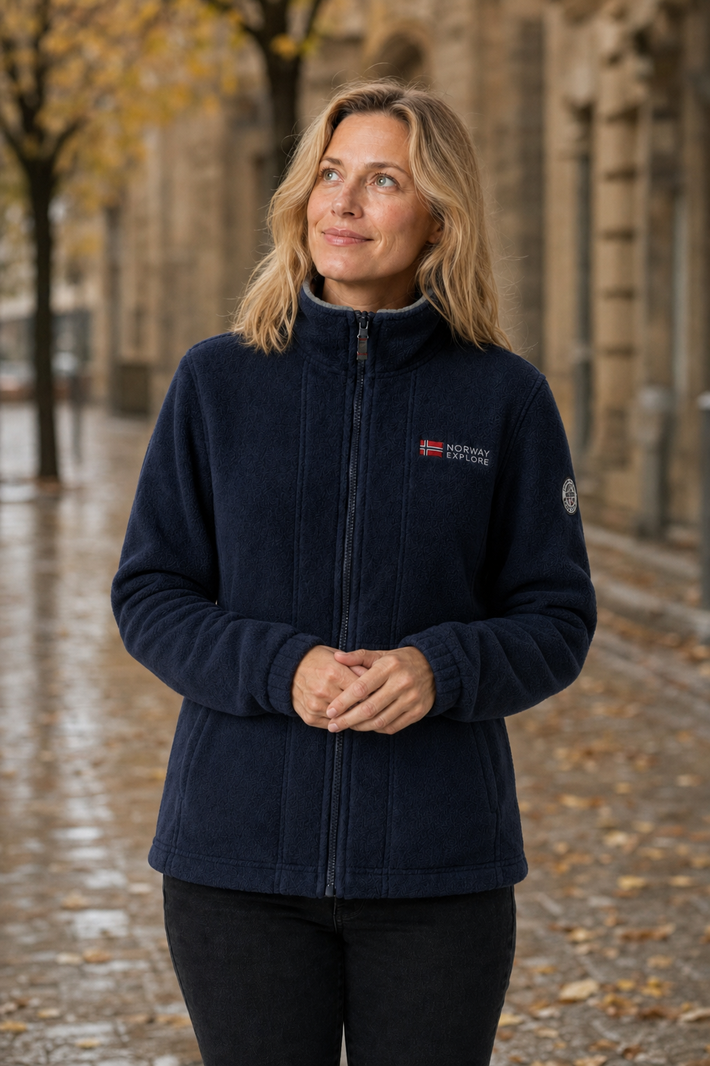 Warme Fleecejacke mit Stehkragen