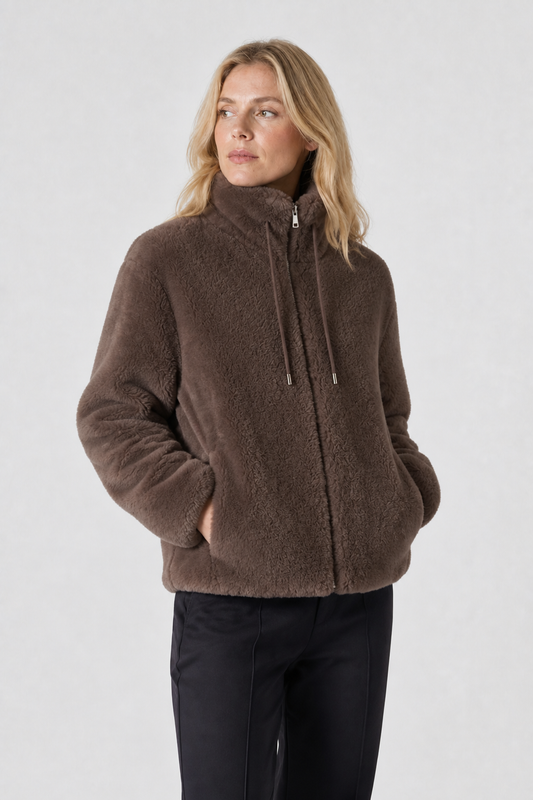 Fleecejacke mit Stehkragen