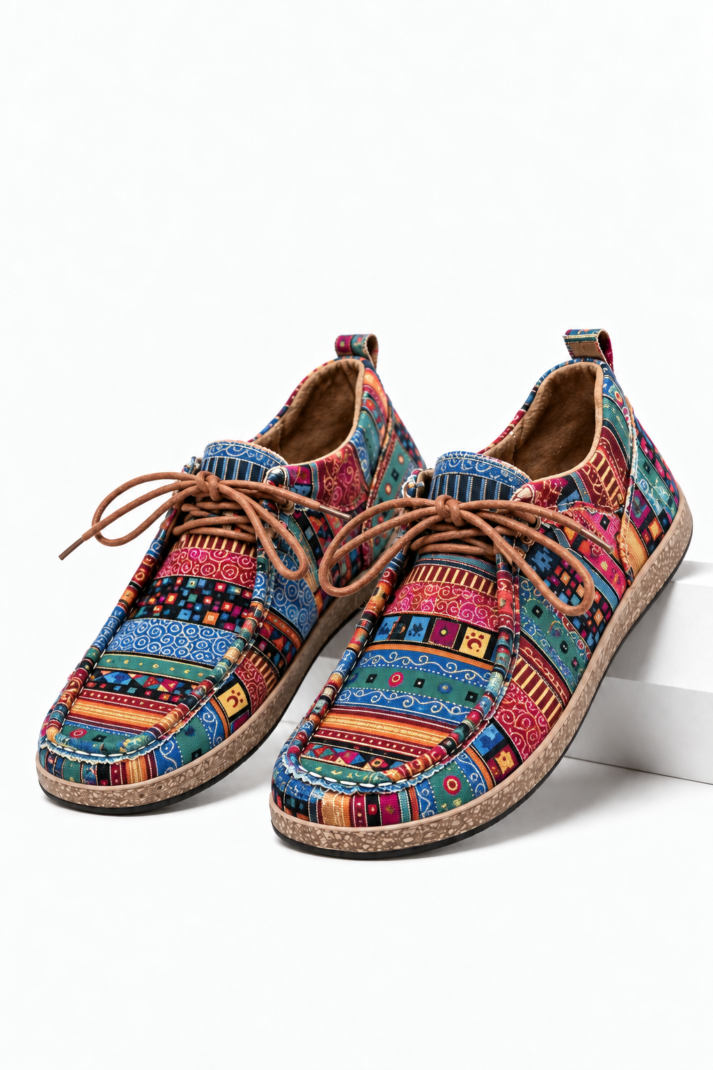 Boho-Loafer mit Schnürung