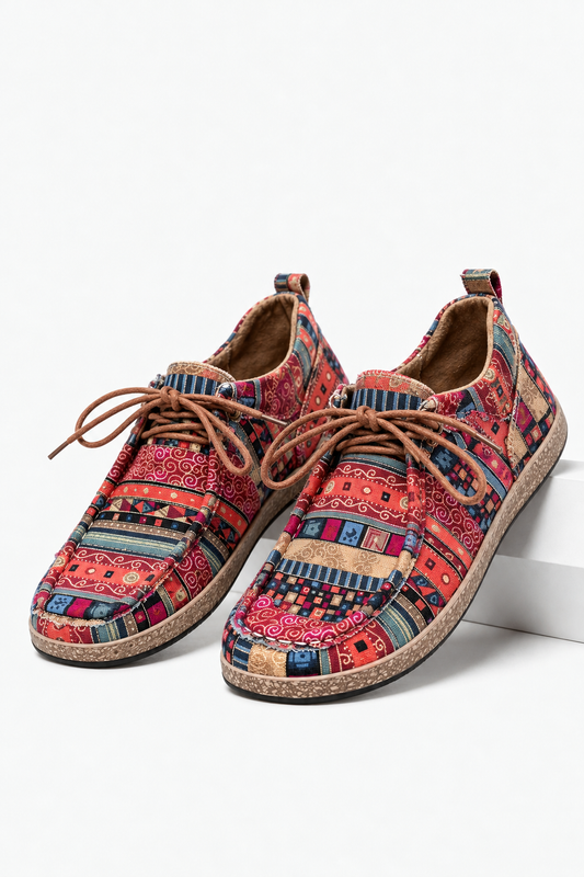 Boho-Loafer mit Schnürung