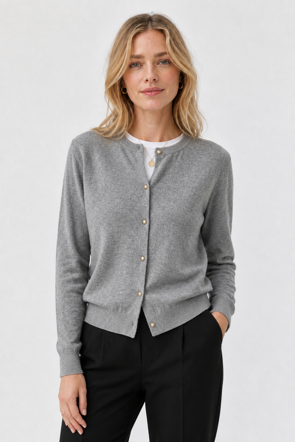 Feiner Strickcardigan mit Knopfleiste