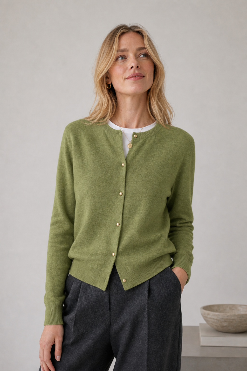 Feiner Strickcardigan mit Knopfleiste