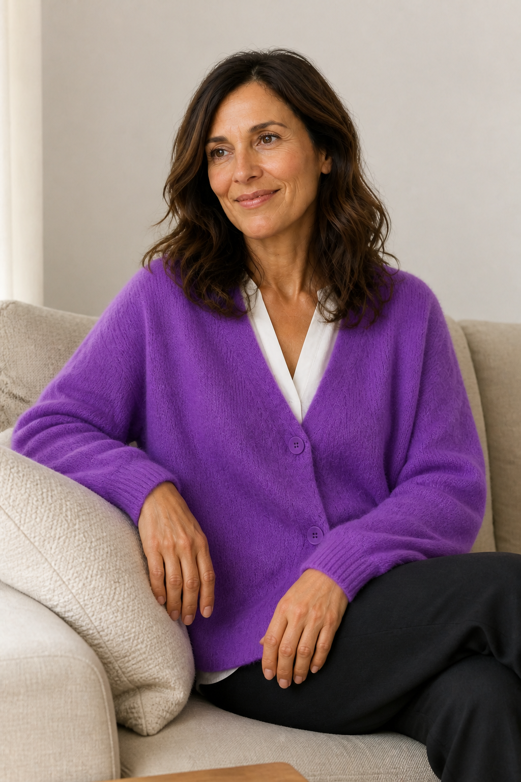 Feinstrick Cardigan mit Knöpfen