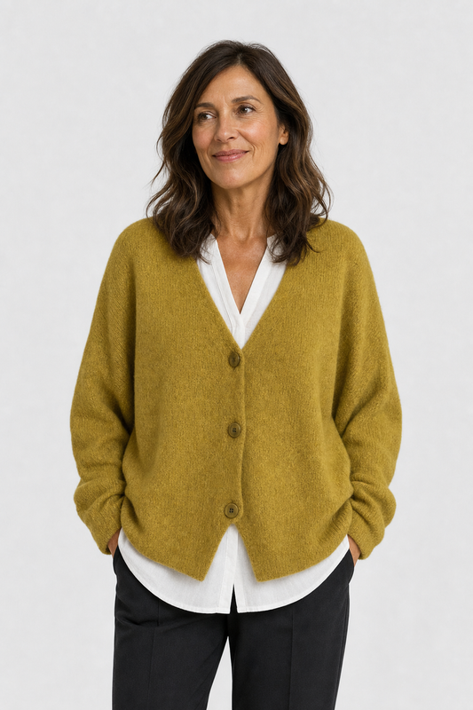 Feinstrick Cardigan mit Knöpfen