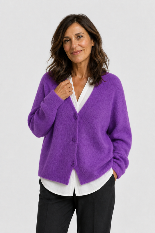 Feinstrick Cardigan mit Knöpfen
