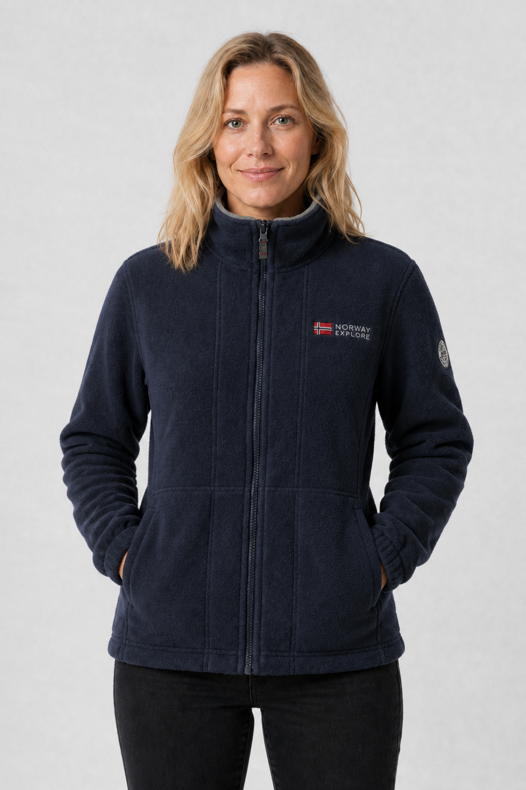 Warme Fleecejacke mit Stehkragen