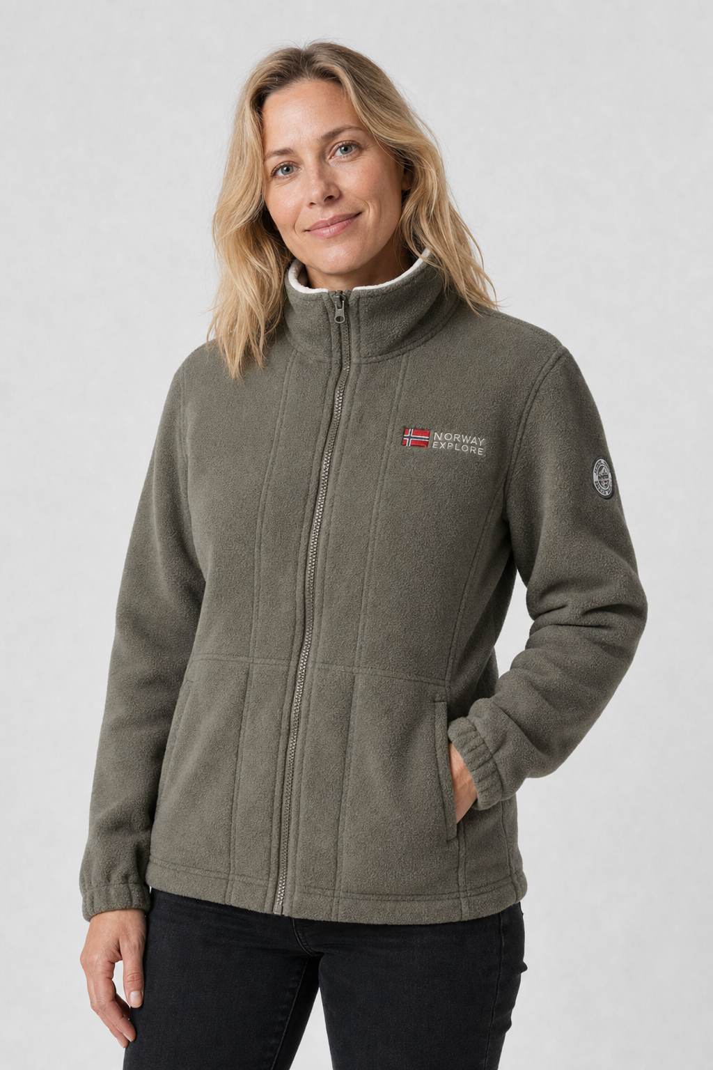 Warme Fleecejacke mit Stehkragen