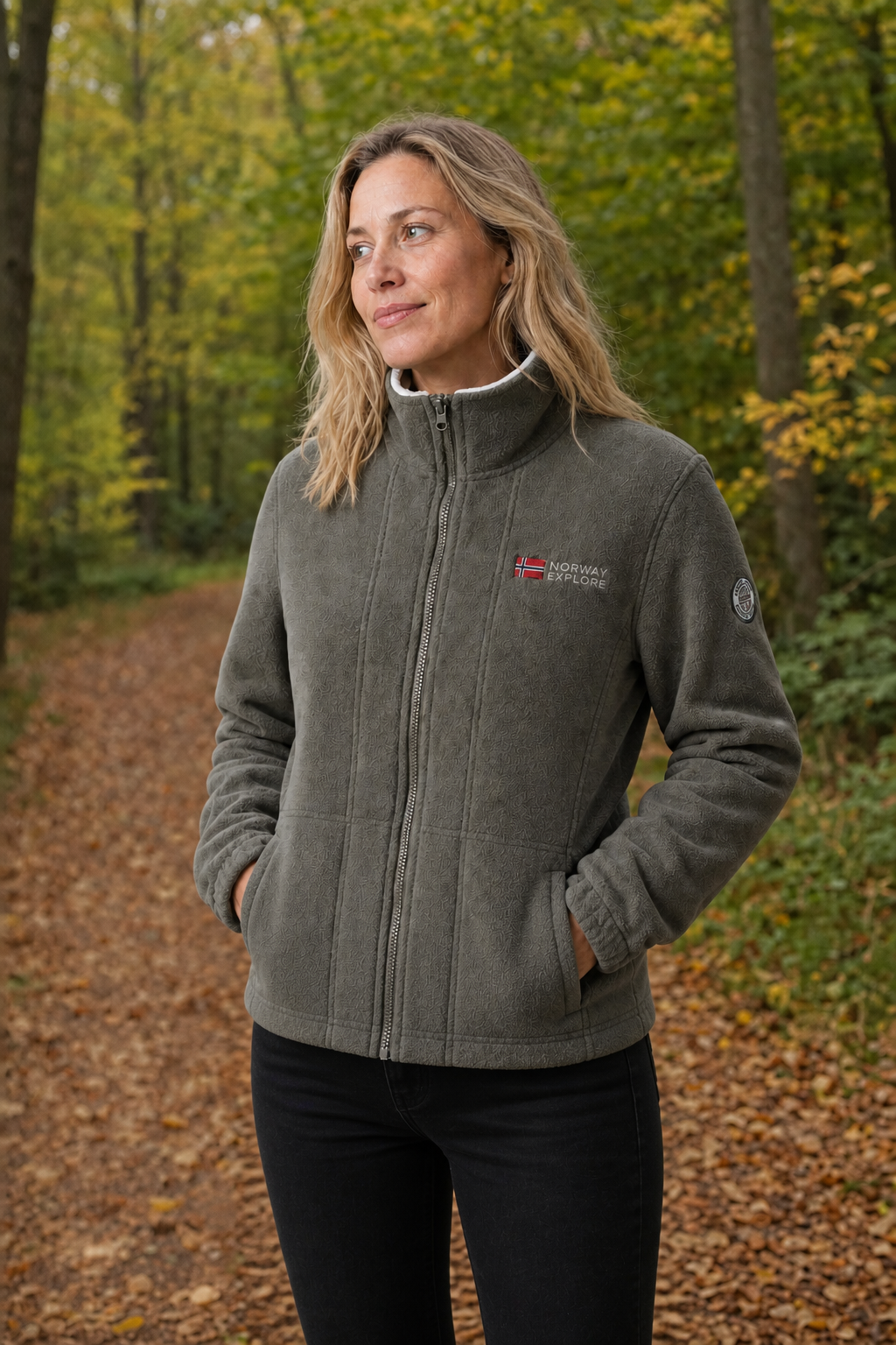 Warme Fleecejacke mit Stehkragen