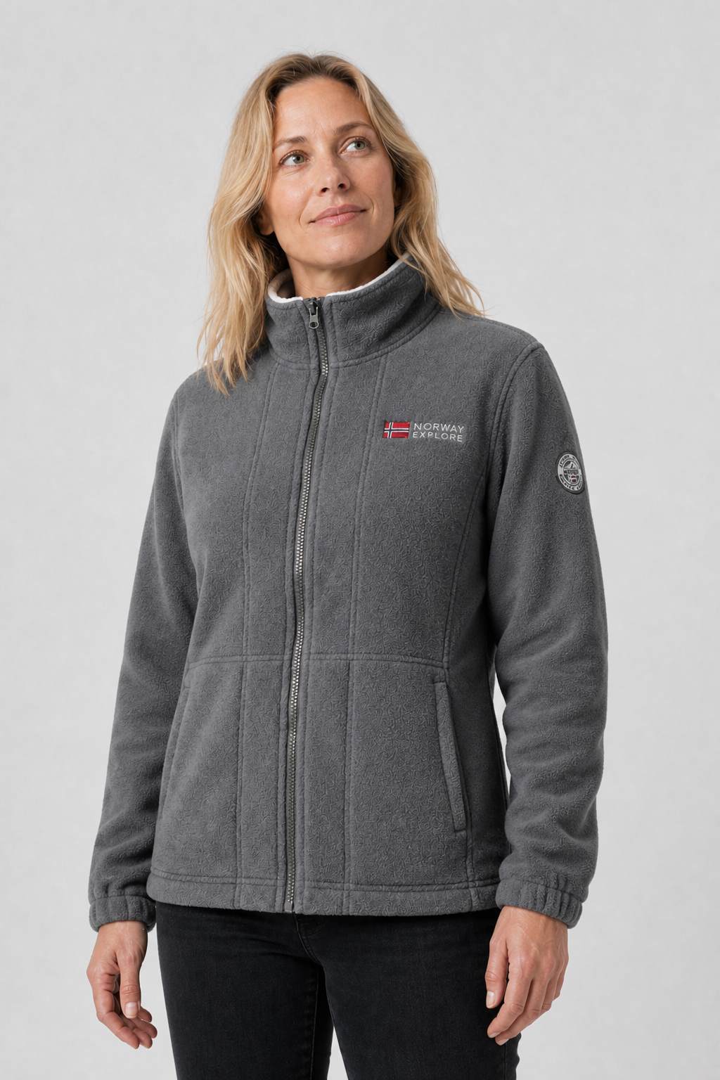 Warme Fleecejacke mit Stehkragen