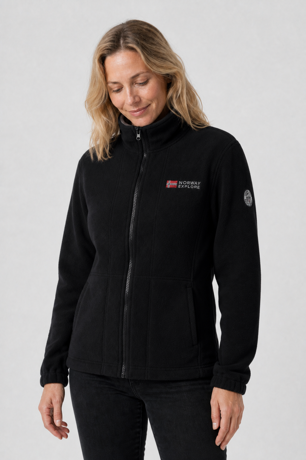 Warme Fleecejacke mit Stehkragen