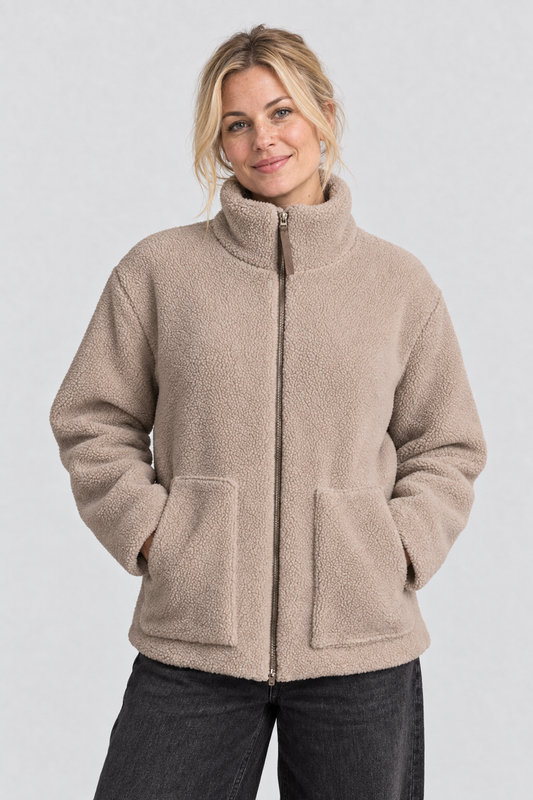 Teddy Fleece Jacke mit Zip