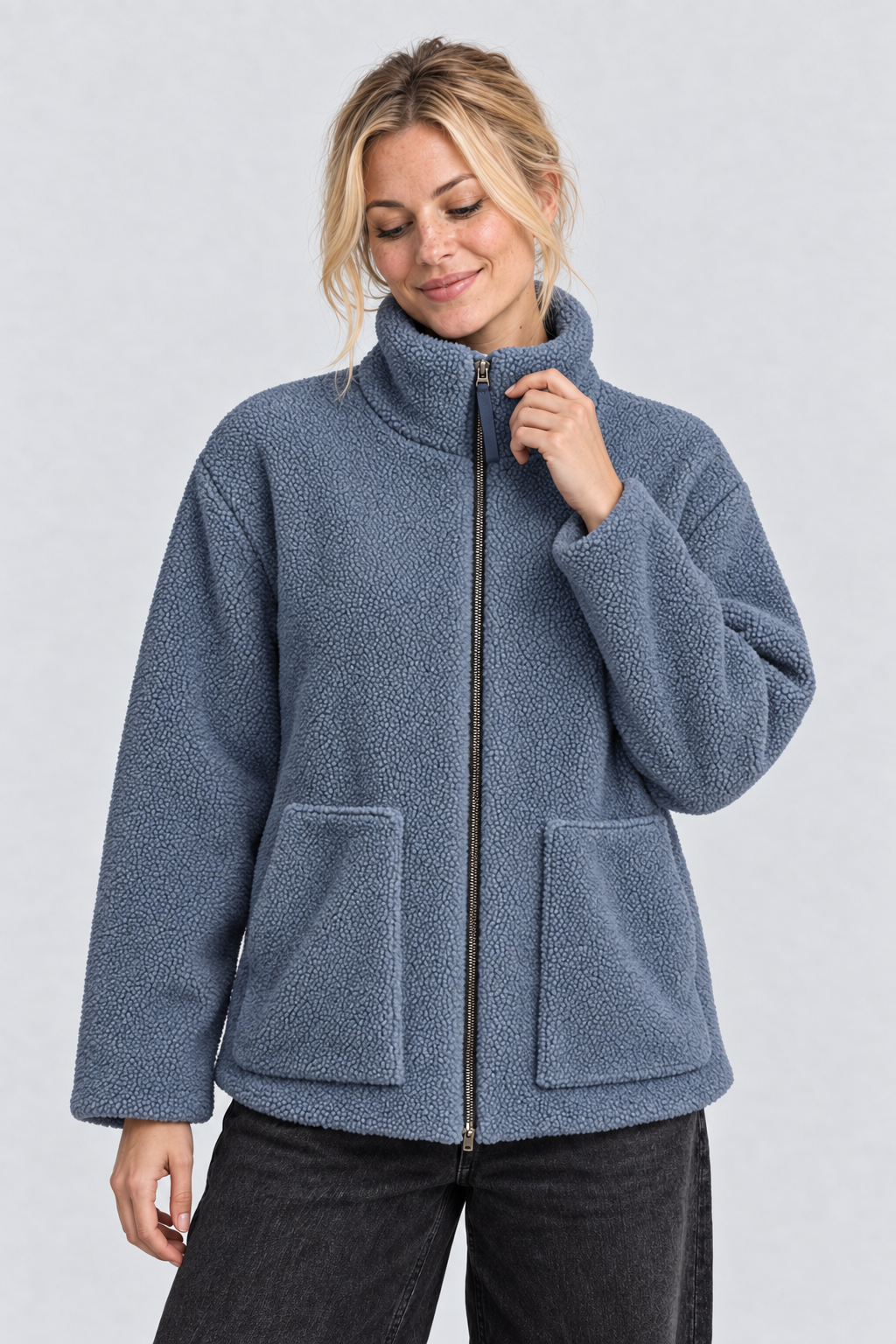Teddy Fleece Jacke mit Zip