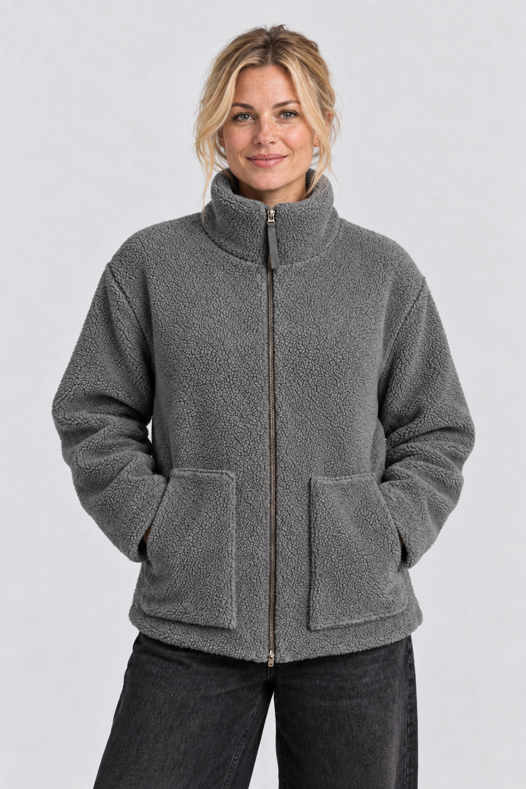 Teddy Fleece Jacke mit Zip