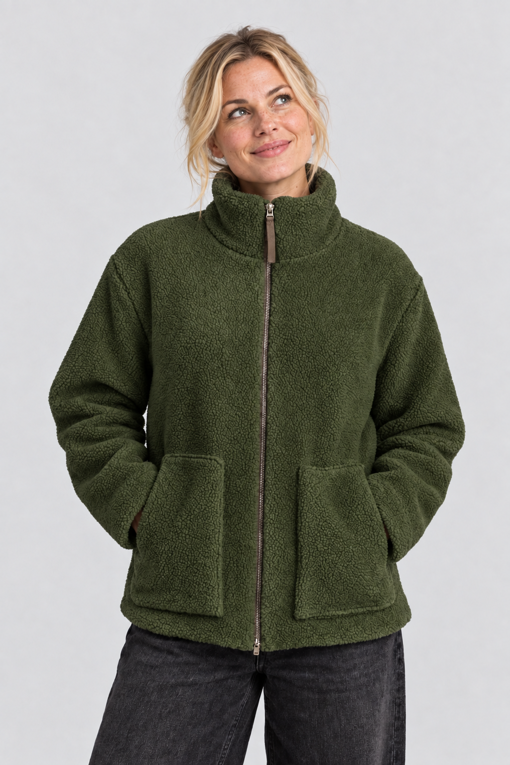 Teddy Fleece Jacke mit Zip