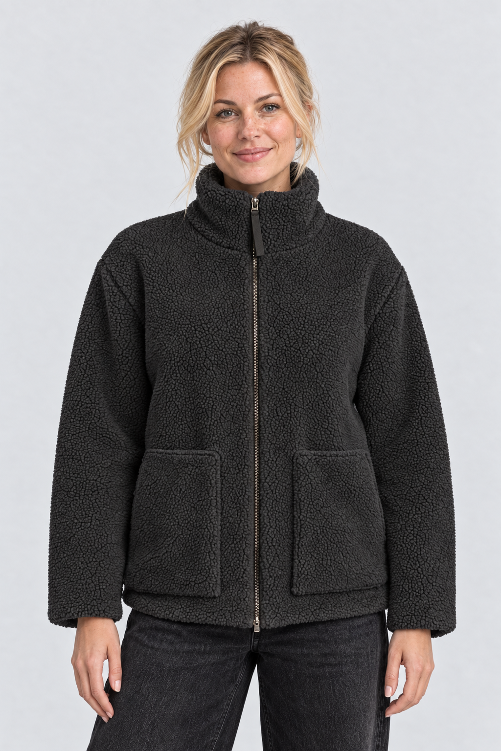 Teddy Fleece Jacke mit Zip