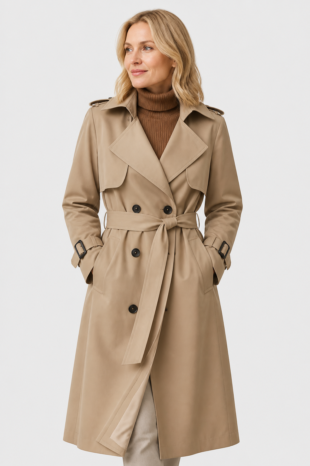 Klassischer Trenchcoat mit Gürtel
