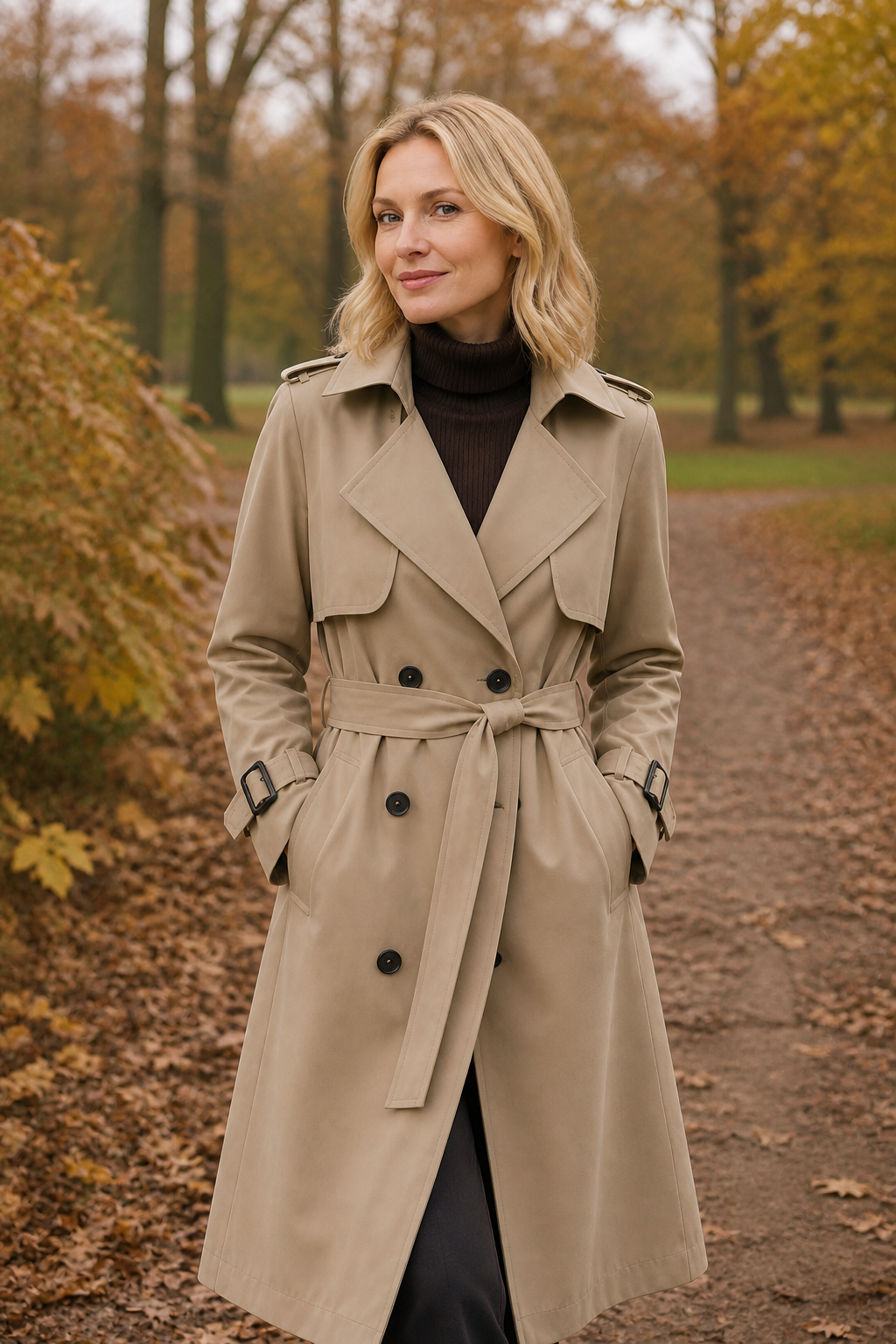 Klassischer Trenchcoat mit Gürtel