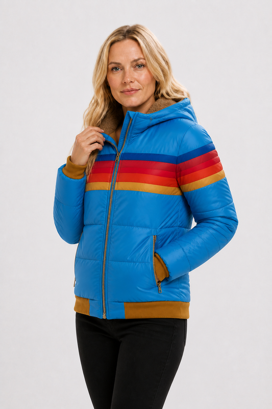 Steppjacke mit gefütterter Kapuze