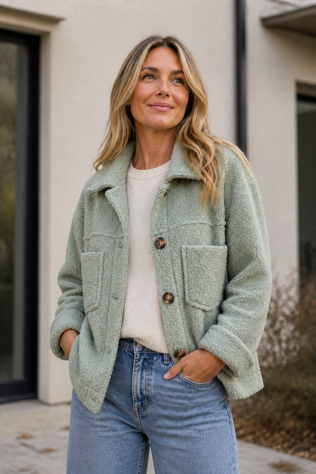 Woll Übergangsjacke mit Knopfleiste