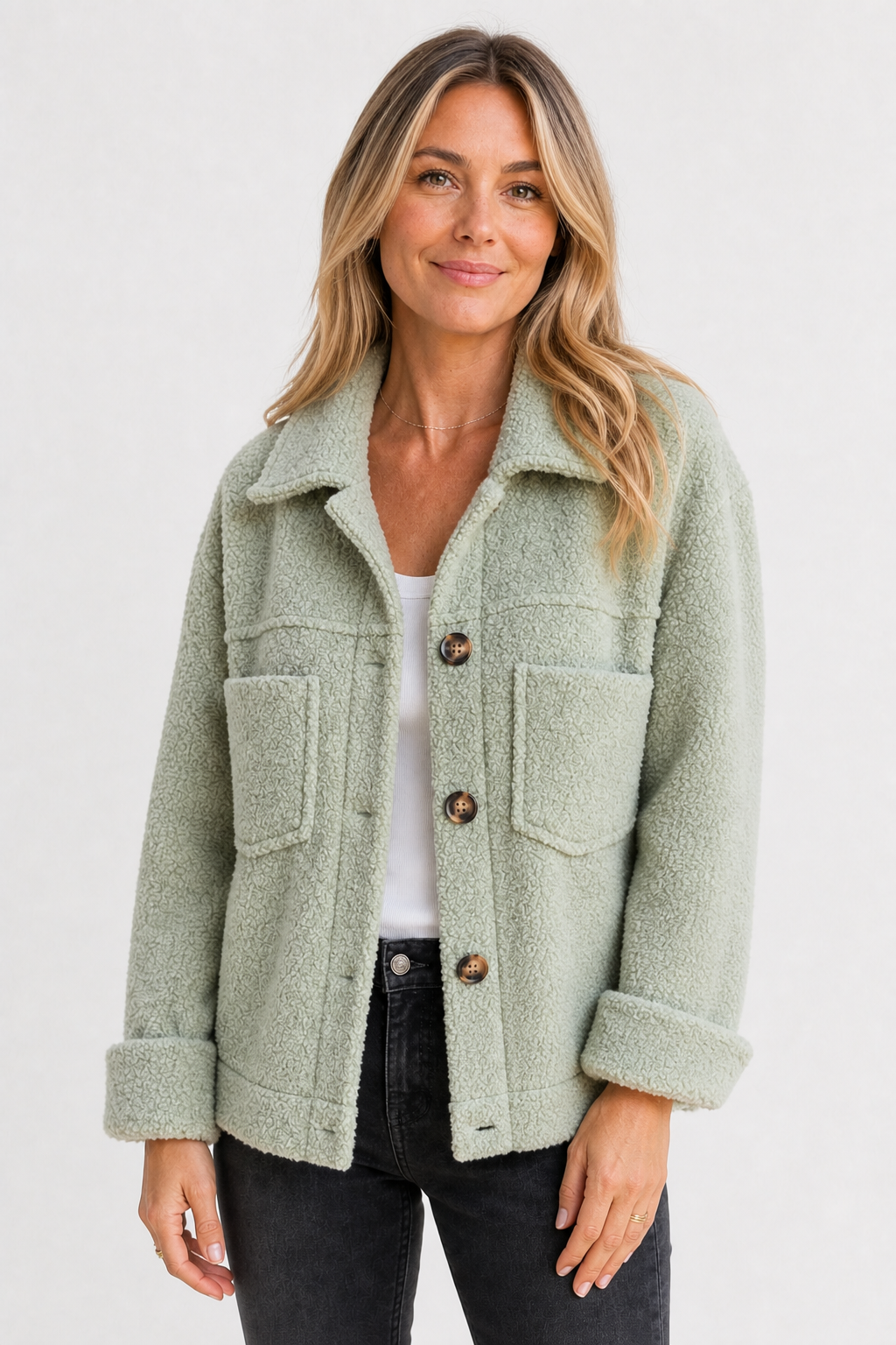Woll Übergangsjacke mit Knopfleiste