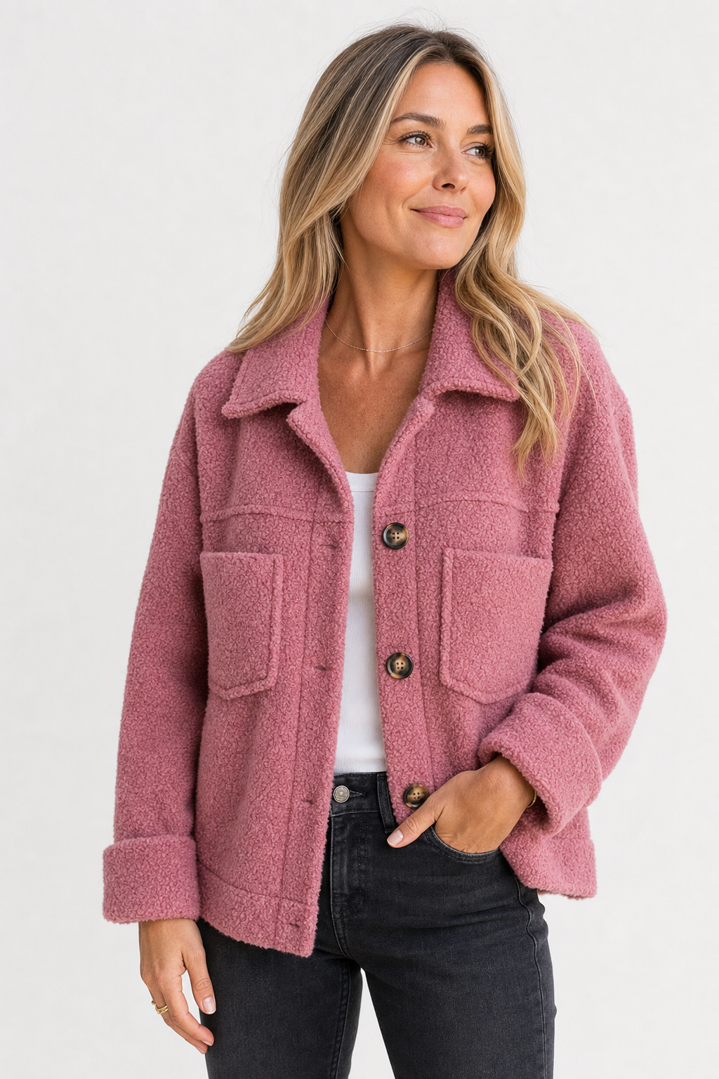 Woll Übergangsjacke mit Knopfleiste